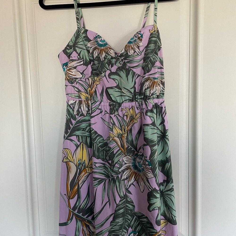 J crew leaf print dress size Med